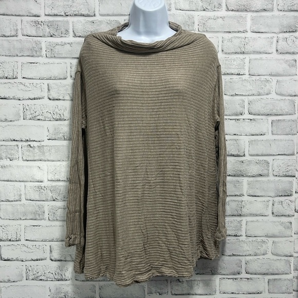 We The Free Lover Rib Split Back Cowl Neck Knit Large - Picture 1 of 7